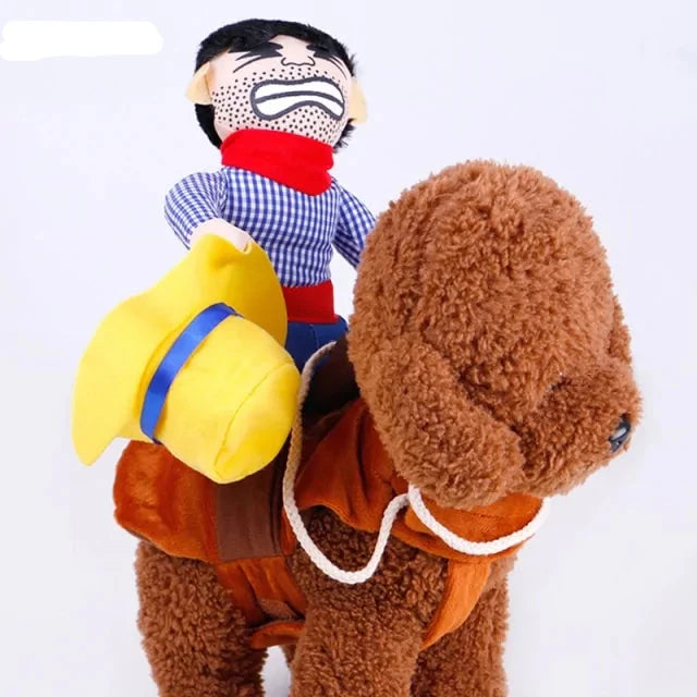 Dog Clothes Riding Horse Cowboy