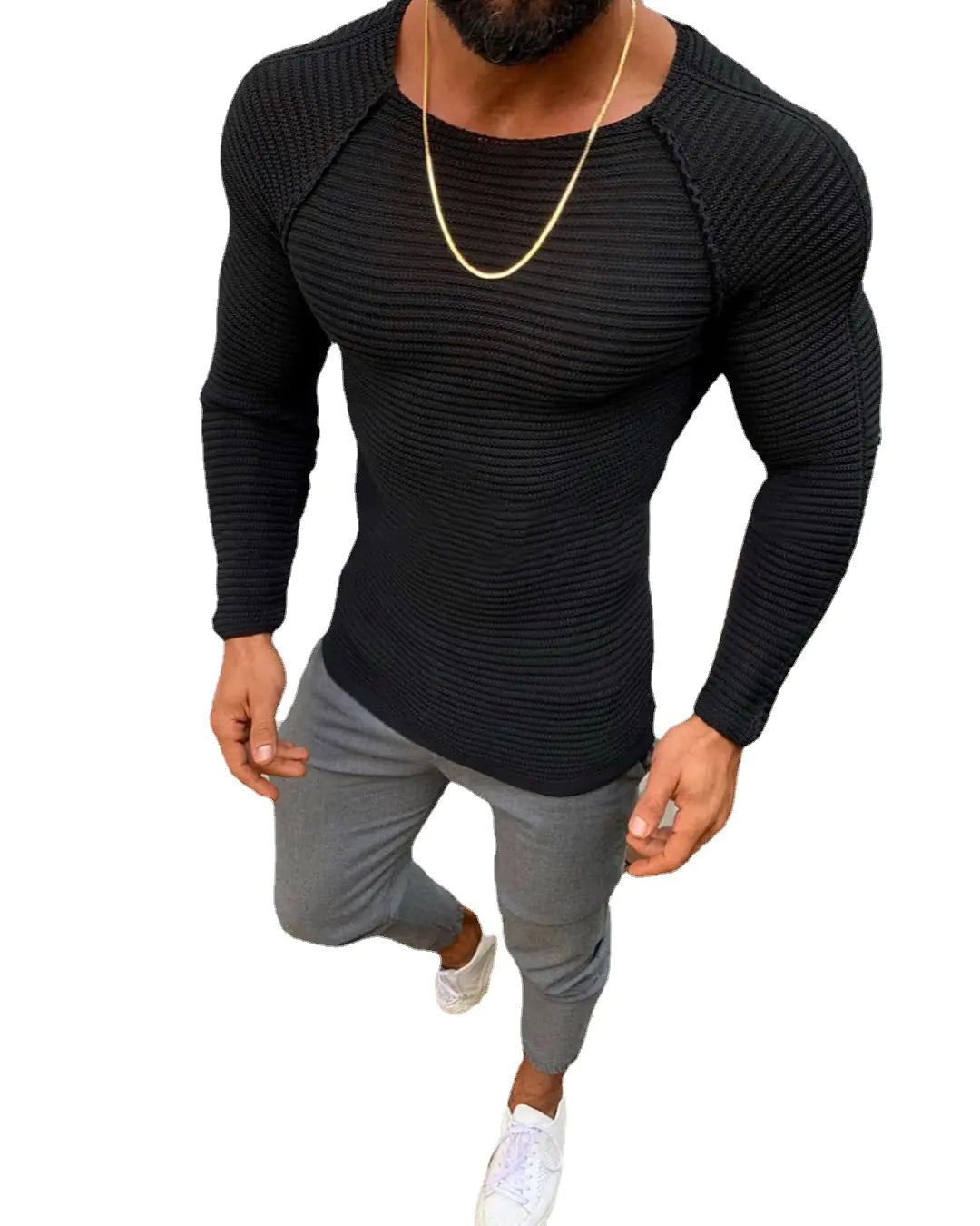 Men's Slim Fit Knit Sweater - Kia Day Design