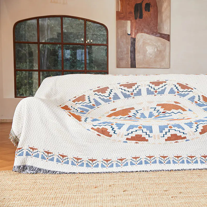 Bohemian Sofa Blanket - Premium Cotton Throw (In Stock) Kia Day Design