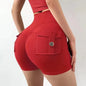 Women-s High-Waist Sport Shorts Red Medium