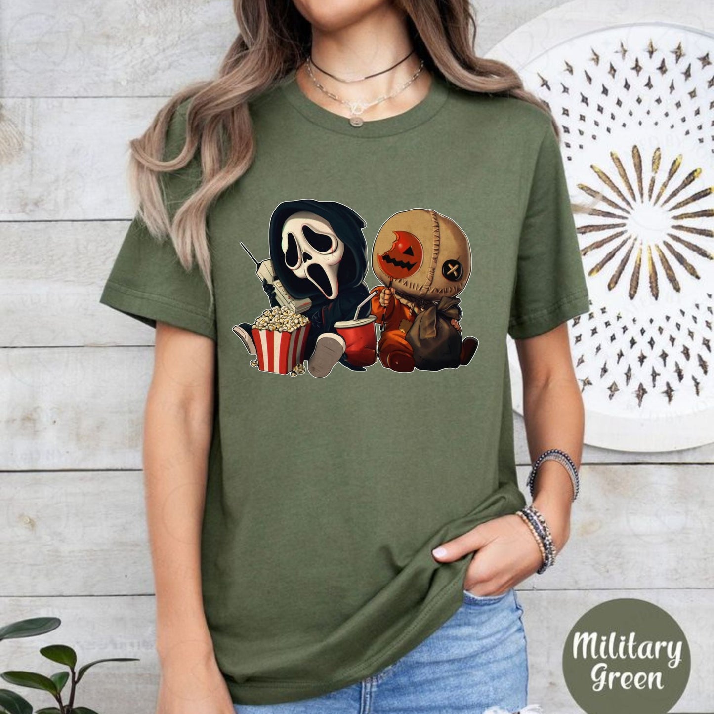 "Mini Halloween Popcorn" T-shirt - Cute Unisex Holiday Tee, Spooky Season Apparel - - T-Shirt