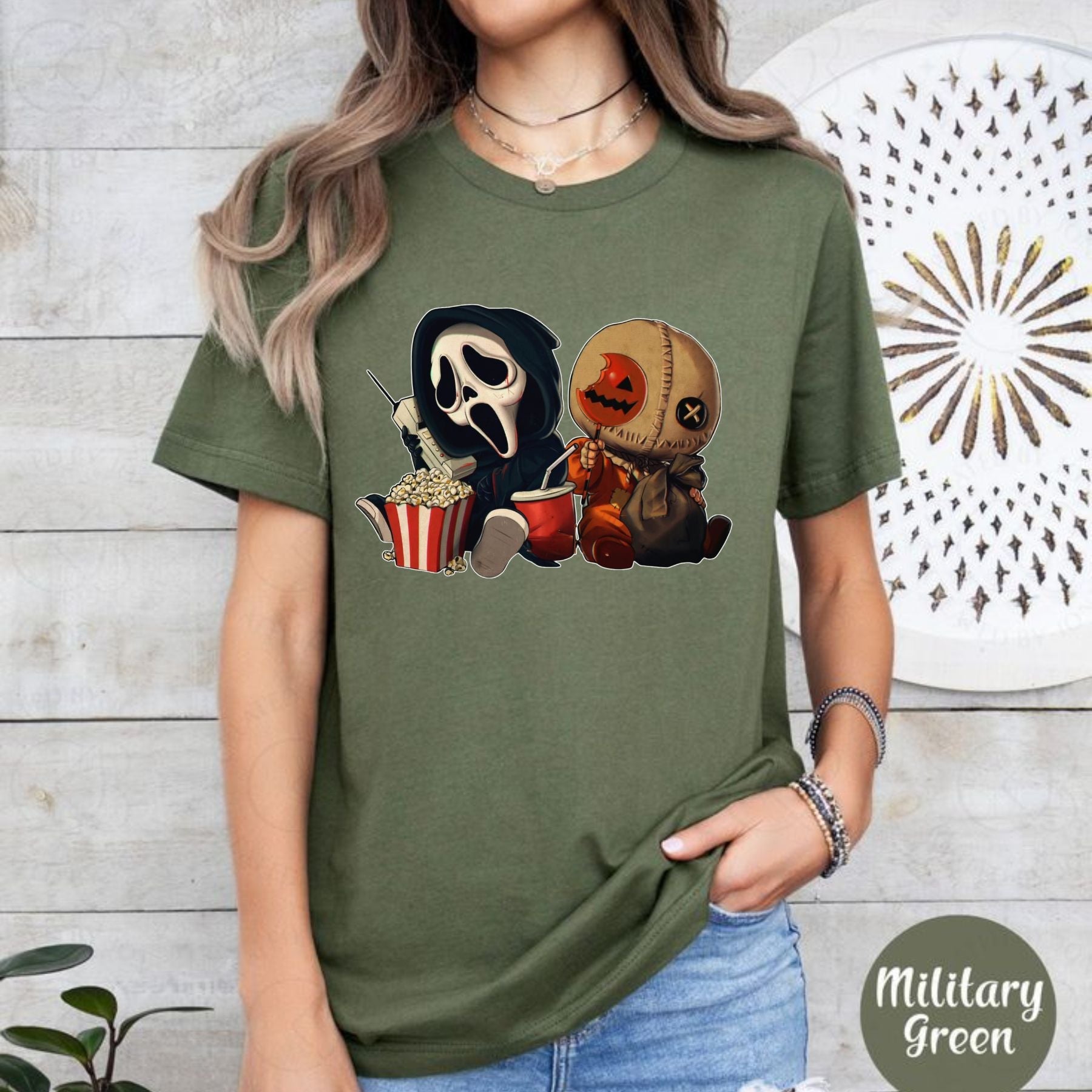 "Mini Halloween Popcorn" T-shirt - Cute Unisex Holiday Tee, Spooky Season Apparel - - T-Shirt