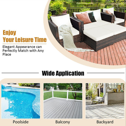 5 Pieces Patio Cushioned Rattan Furniture Set- DirectDeals- {{Product type}}