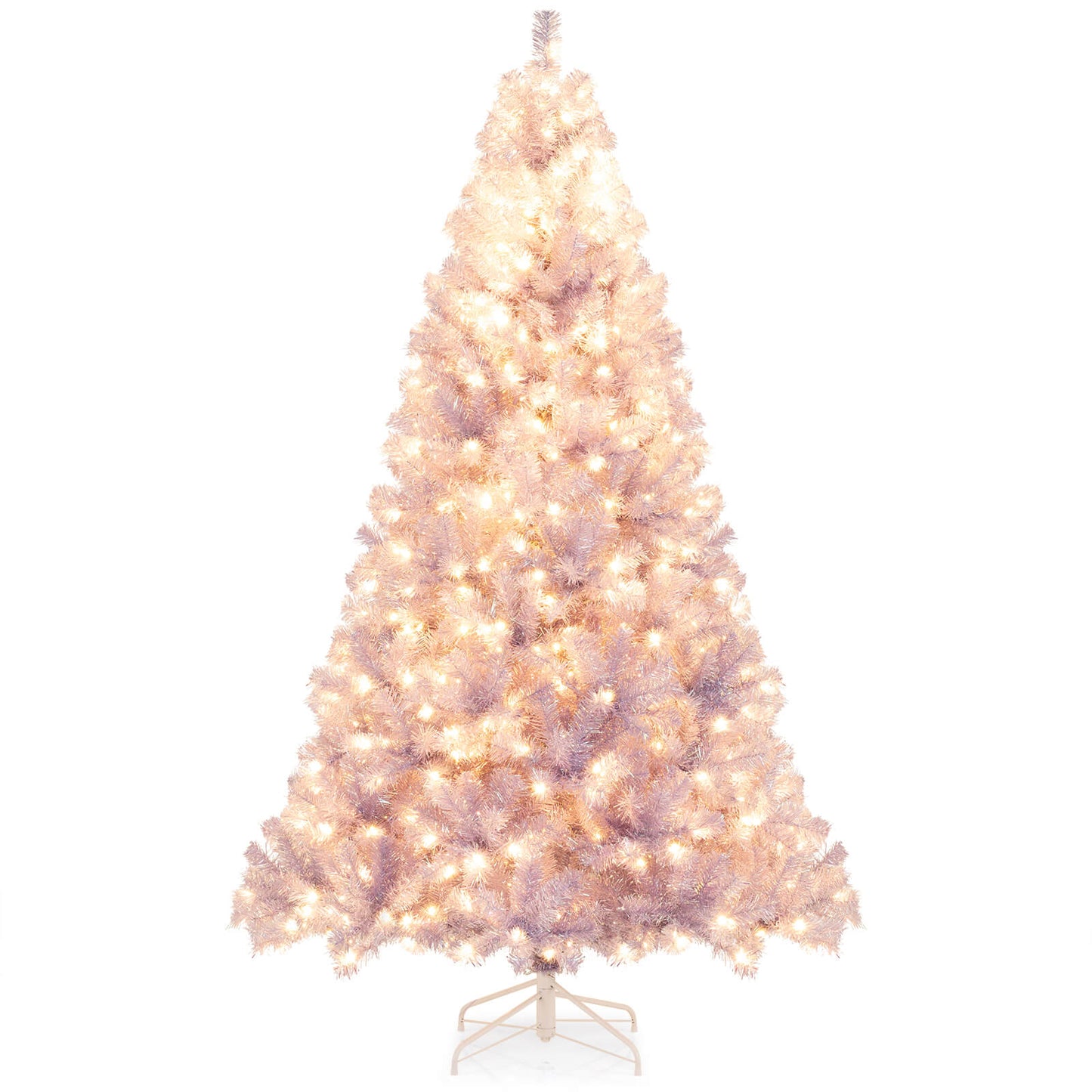 6/7.5 FT Pre-Lit Tinsel Christmas Tree Artificial Xmas Tree - M -