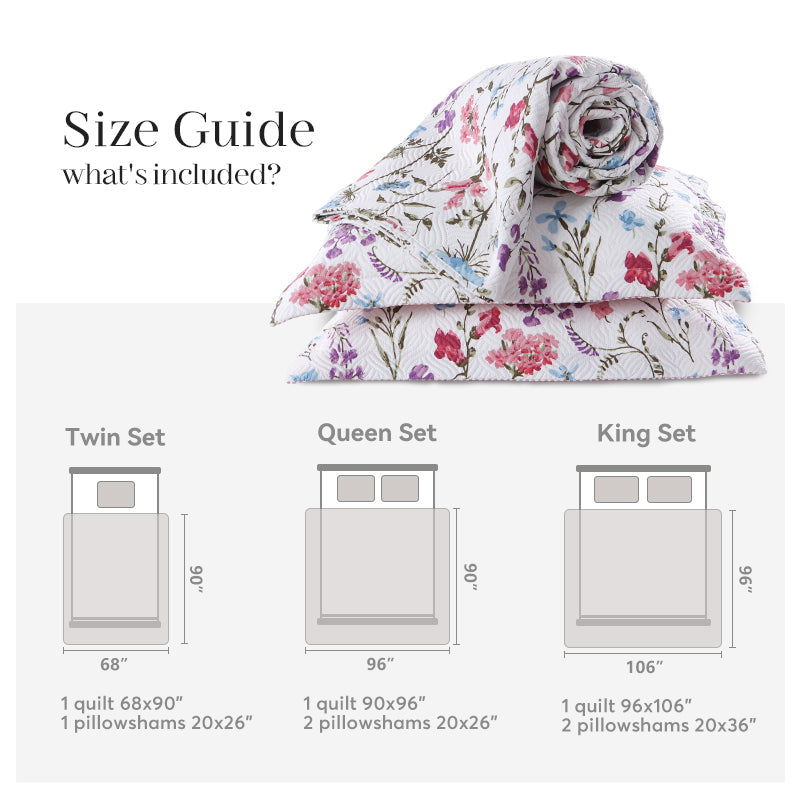 Kasentex Spring Floral Quilt Set- Kasentex- {{Product type}}