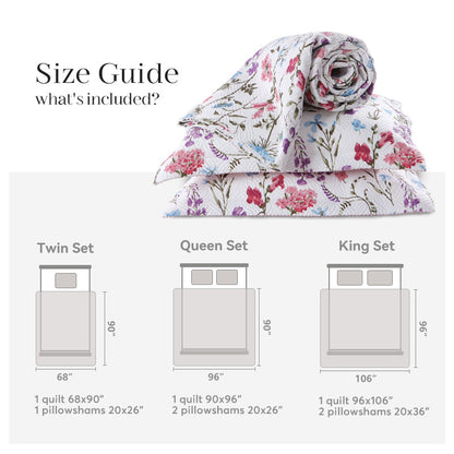Kasentex Spring Floral Quilt Set- Kasentex- {{Product type}}