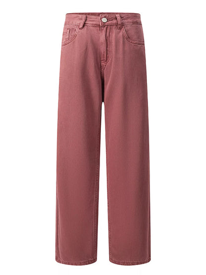 Men's Vintage Wash Wide Leg Jeans - -