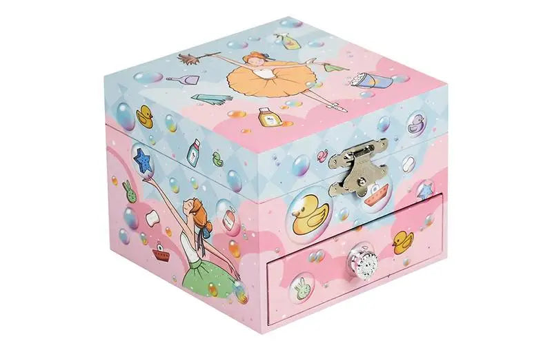 Musical Jewelry Box for Girls Dancing Ballerina Wooden Girl Rotating Music Box