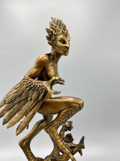 Harpy Statue, Hand Painted Resin Sculpture | Mythical Creature Figurine | Unique Legendary Bird Woman Figurine. Fantasy Art Decor - -