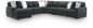 Midnight-Madness - Sectional - Dark Gray 5 Pc. Sectional With LAF Corner Chaise And RAF Sofa - Stationary Sectionals