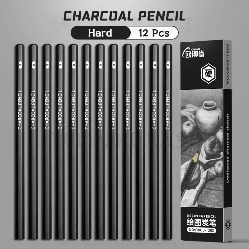 Boxed 2H-14B Graphite Sketching Pencils