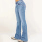 Casual Denim Jeans Long Pants Wide Leg Flared Bell Bottom Pants Jeans Light Blue