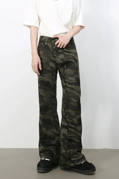 Men's Camouflage Jeans with Pockets - -