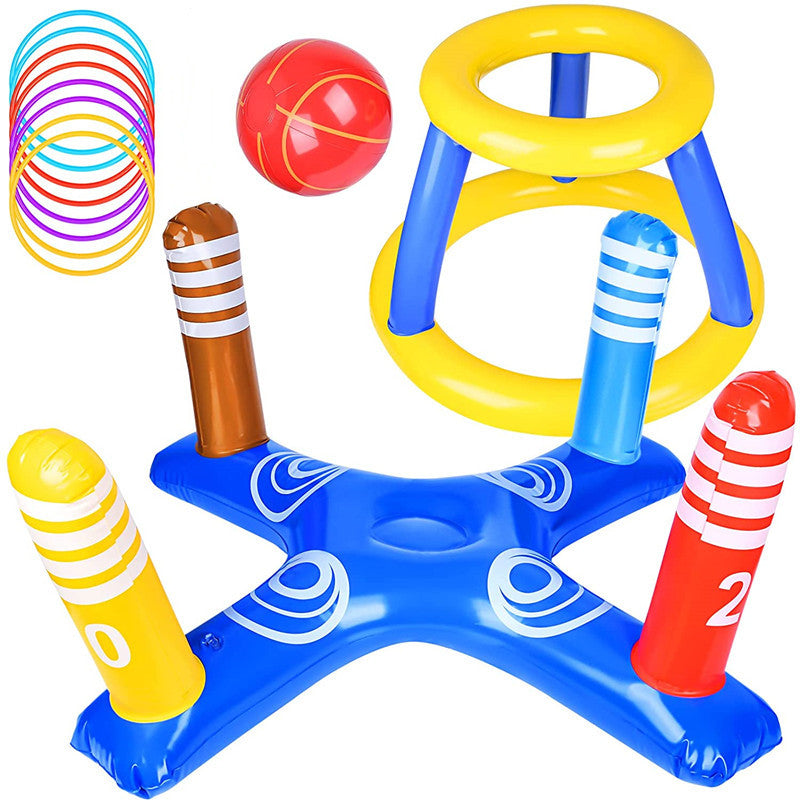 Inflatable Basketball Hoop for Pool Games Outdoors - - pool toy