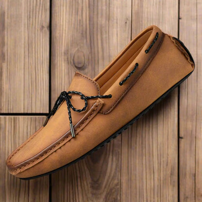 Large Fashionable Loafer Leather Soft Soled Brown