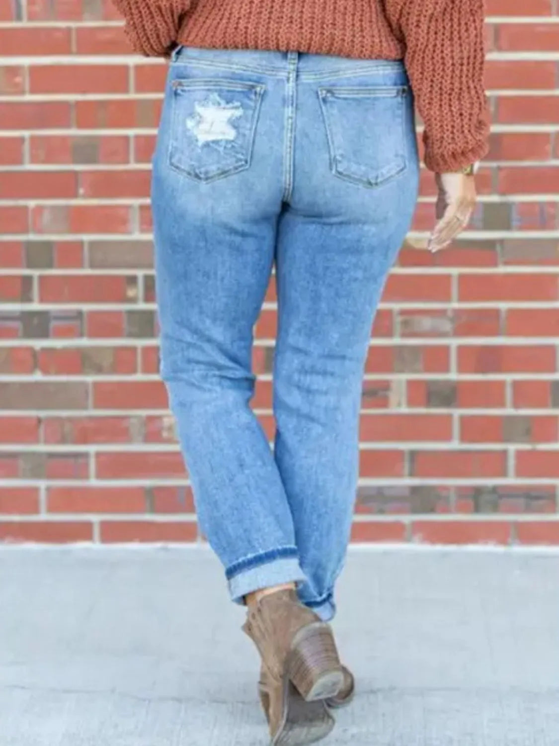 Distressed Skinny Jeans - -