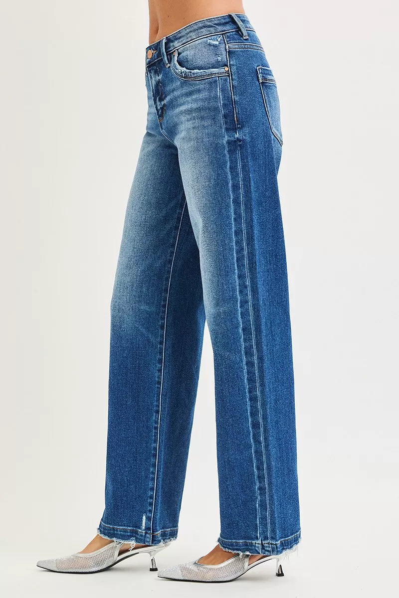 RISEN Pocket Side Seam Detail Slouchy Jeans - - jeans