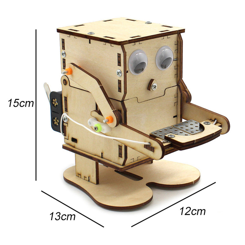 Robot Coin-Eating Wooden DIY Model for STEM Education - A - STEM Toy