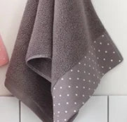 Dot Organic Cotton Bath and Face Towel 34x75 110g Woven 100% Cotton