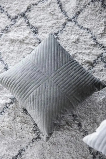 Velvet Throw Pillows, Velvet Minimalistic grey 45x45cm