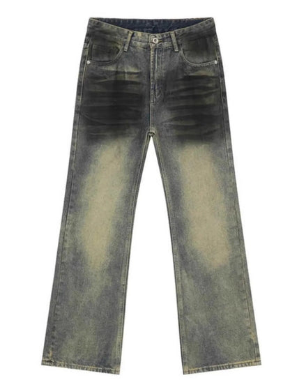 Men's Full Size Fade Loose Fit Jeans Plus Size - -