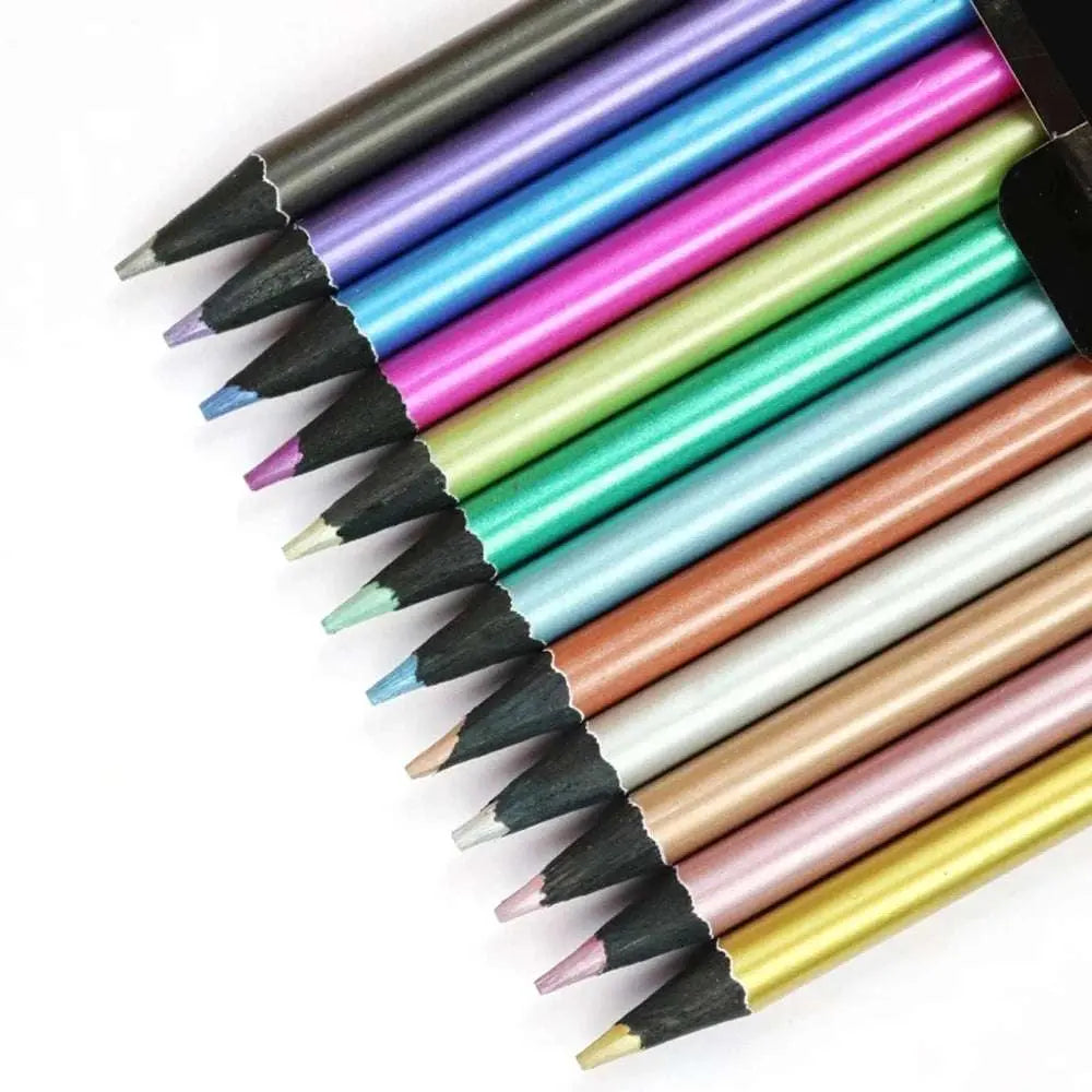 12 Colors Metallic Colored Pencil Set