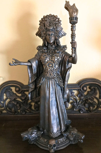 Hecate, Goddess of Witchcraft and Magic Statue, Resin Sculpture | Mythical Goddess Figurine | Folklore Altar Statue for Gothic Home Decor - -