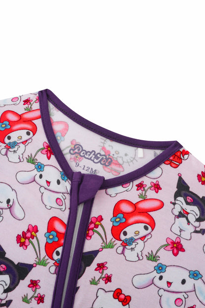 PoshTOT Sanrio My Melody Bamboo Baby Convertible Zippy Romper - - Zippy Romper
