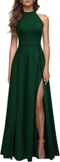 Chic Womens Halter Party Dress - Green - dress