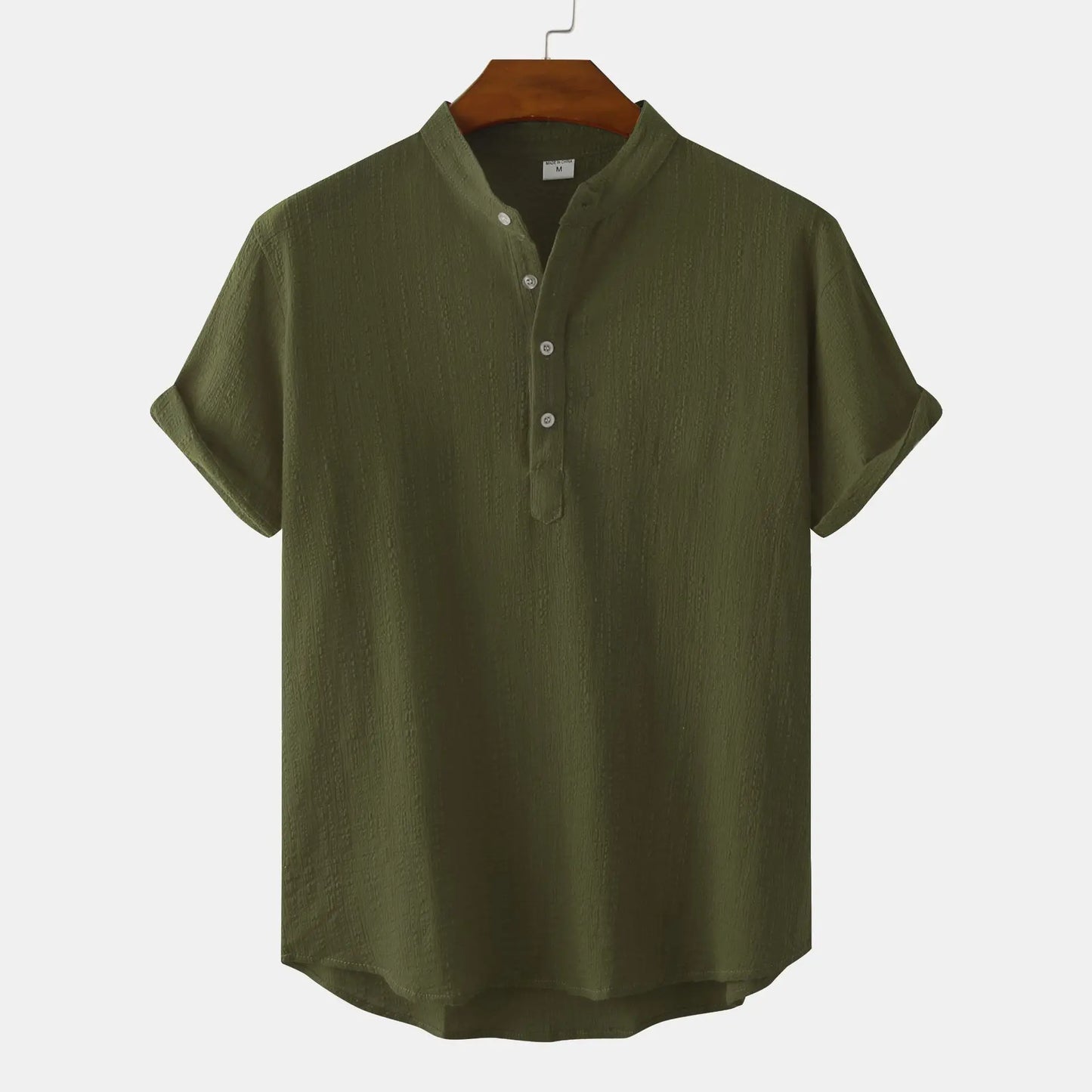 Short Sleeve Linen Henley Shirts