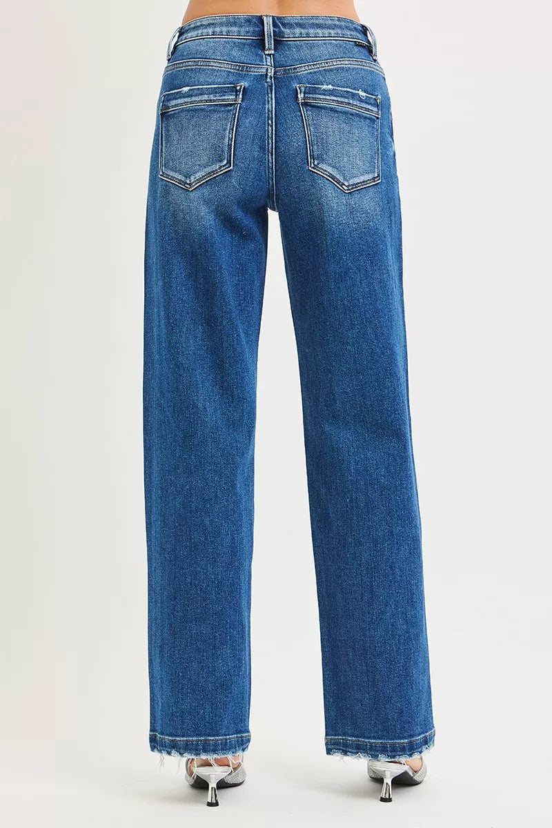 RISEN Pocket Side Seam Detail Slouchy Jeans - - jeans