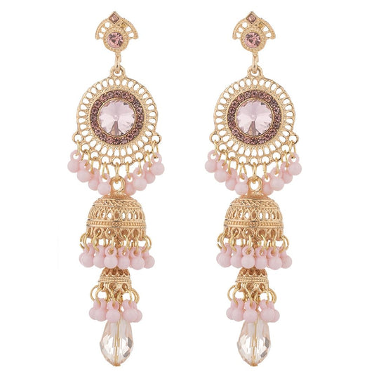 Bohemian Oxidized Jhumki Earrings - - earrings