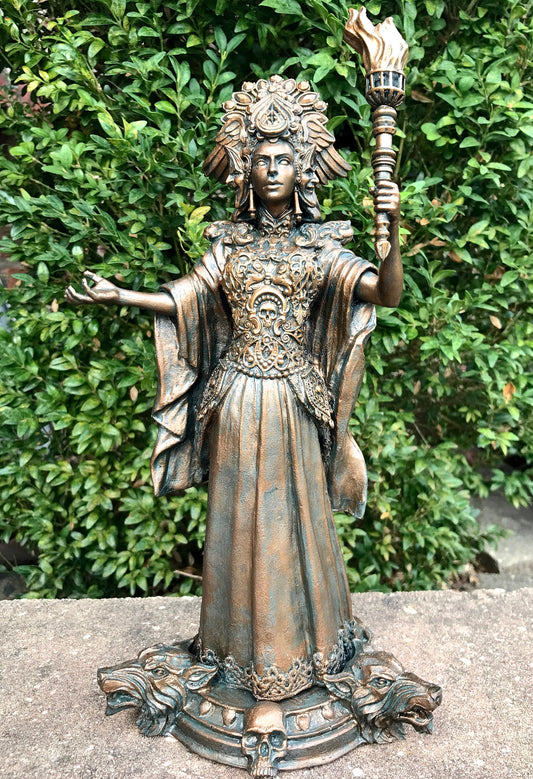 Hecate, Goddess of Witchcraft and Magic Statue, Resin Sculpture | Mythical Goddess Figurine | Folklore Altar Statue for Gothic Home Decor - -