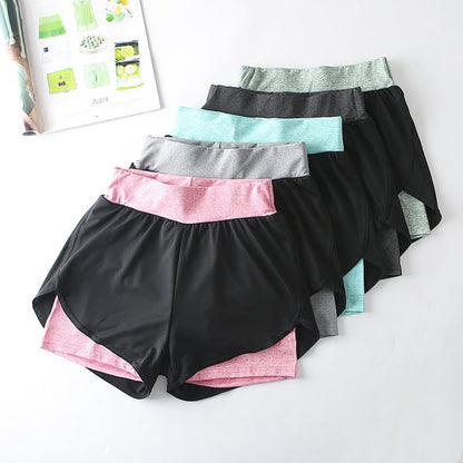 Quick-Drying High-Waist Sports Shorts - - shorts