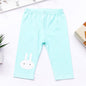Cartoon Bunny Five Points Girls Leggings - Light Green 100cm - leggings