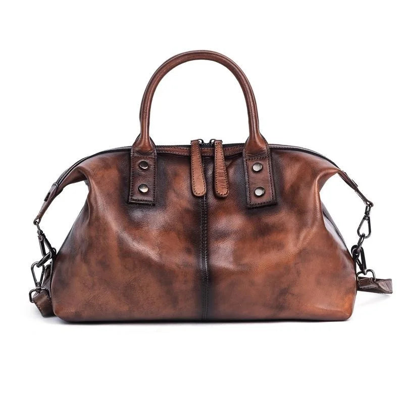 Grain Womens Genuine Leather Vintage Ladies Shoulder Bag Purses and Handbags