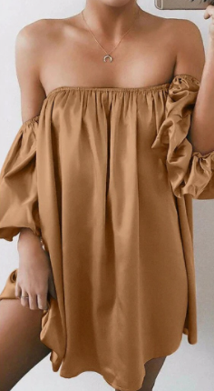 New Womens Off-Shoulder Loose Casual Dress - - dress