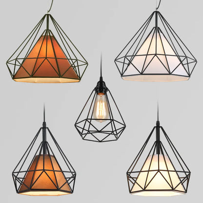 Iron Geometric Shaped Individual Industrial Pendant Light