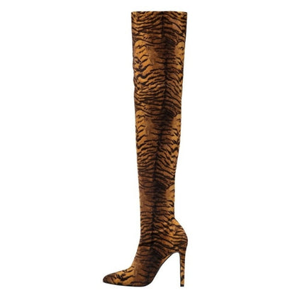 High Boots Winter Shoes - Tiger Style 1 36 - heeled boots