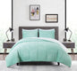 Chezmoi Collection Ultra-Soft Micromink Sherpa King Size Aqua Reversible 3-Piece Bed Set - Aqua King - blanket