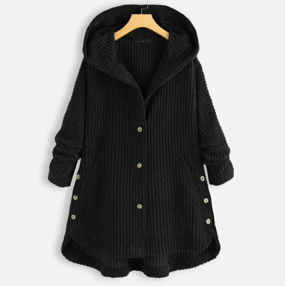 Loose Plus Size Retro Corduroy Coat - - coat