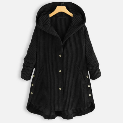 Loose Plus Size Retro Corduroy Coat - - coat