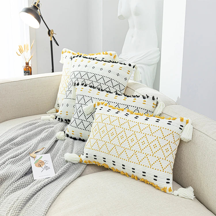 Tufted Embroidery Boho Design Cushion Cover Home Decoration Pillow Cases