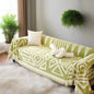 American Style Knitting Chenille Sofa Covers Non-Slip Patchwork light green white