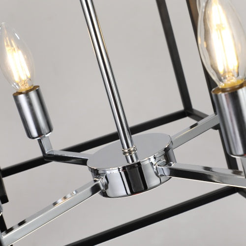 8-Light Industrial Tiered Chandelier - - ceiling light