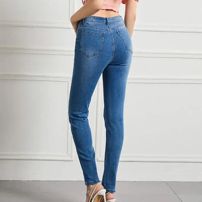 Women High Waist Soft Cotton Denim Jeans