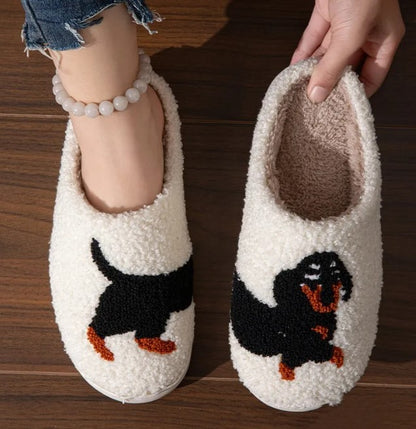 Soft Touch Animal Slippers - Black Dog (44-45) 44-45 - slippers