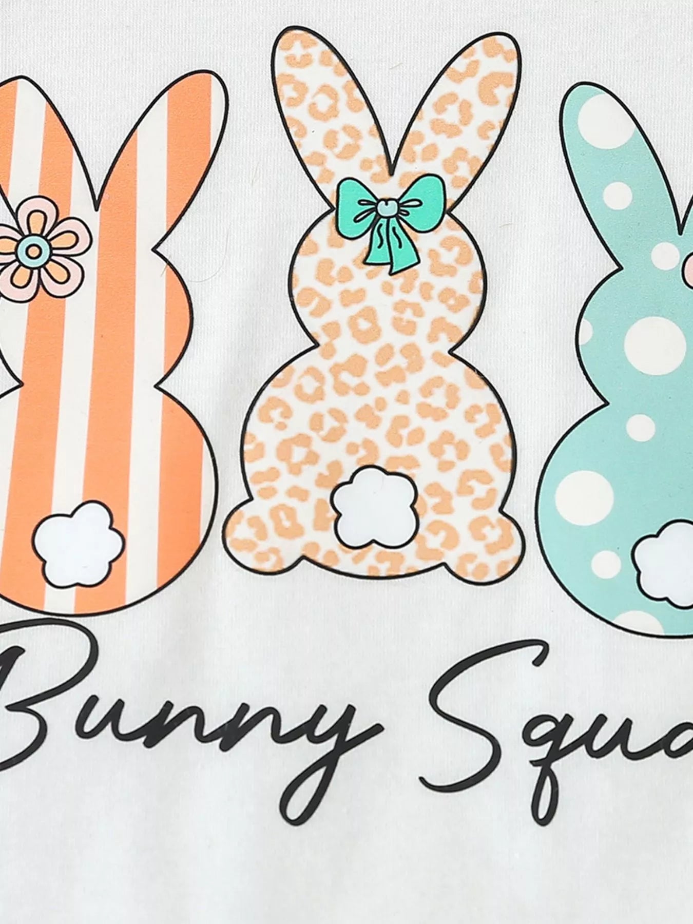 Children's Bunny Round Neck Tee and Pants Set - -