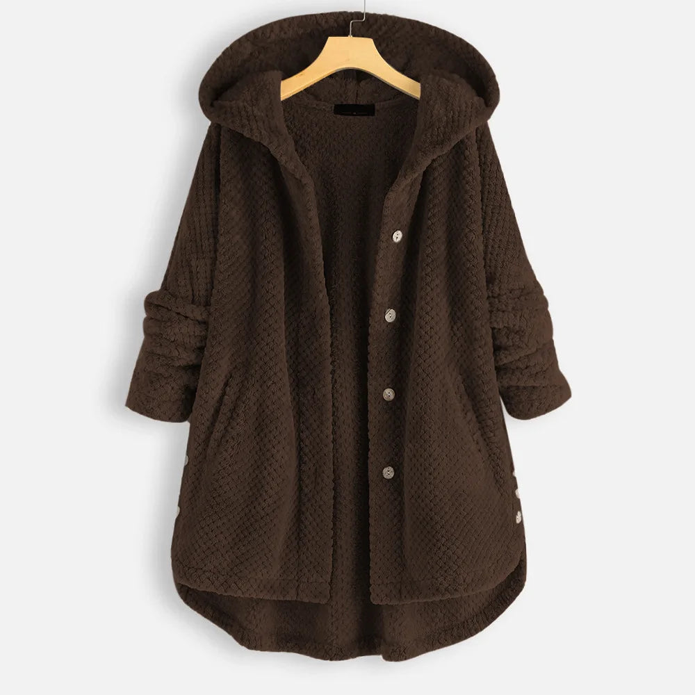 Women's Hooded Double-Sided Velvet Fashion Long Plus-Size Women's Hooded Coat