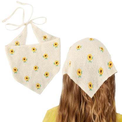 Boho Chic Crochet Bandanas - - head scarf